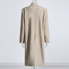 Patchwork Pockets Long Sleeved Trench Coat