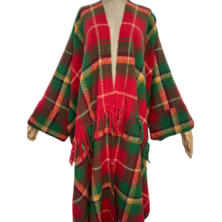 Cozy Warm Plaid Tassel Cardigan - WINI