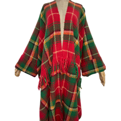 Cozy Warm Plaid Tassel Cardigan - WINI