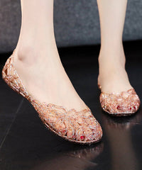 New Black Hollow Out Flat Sandals