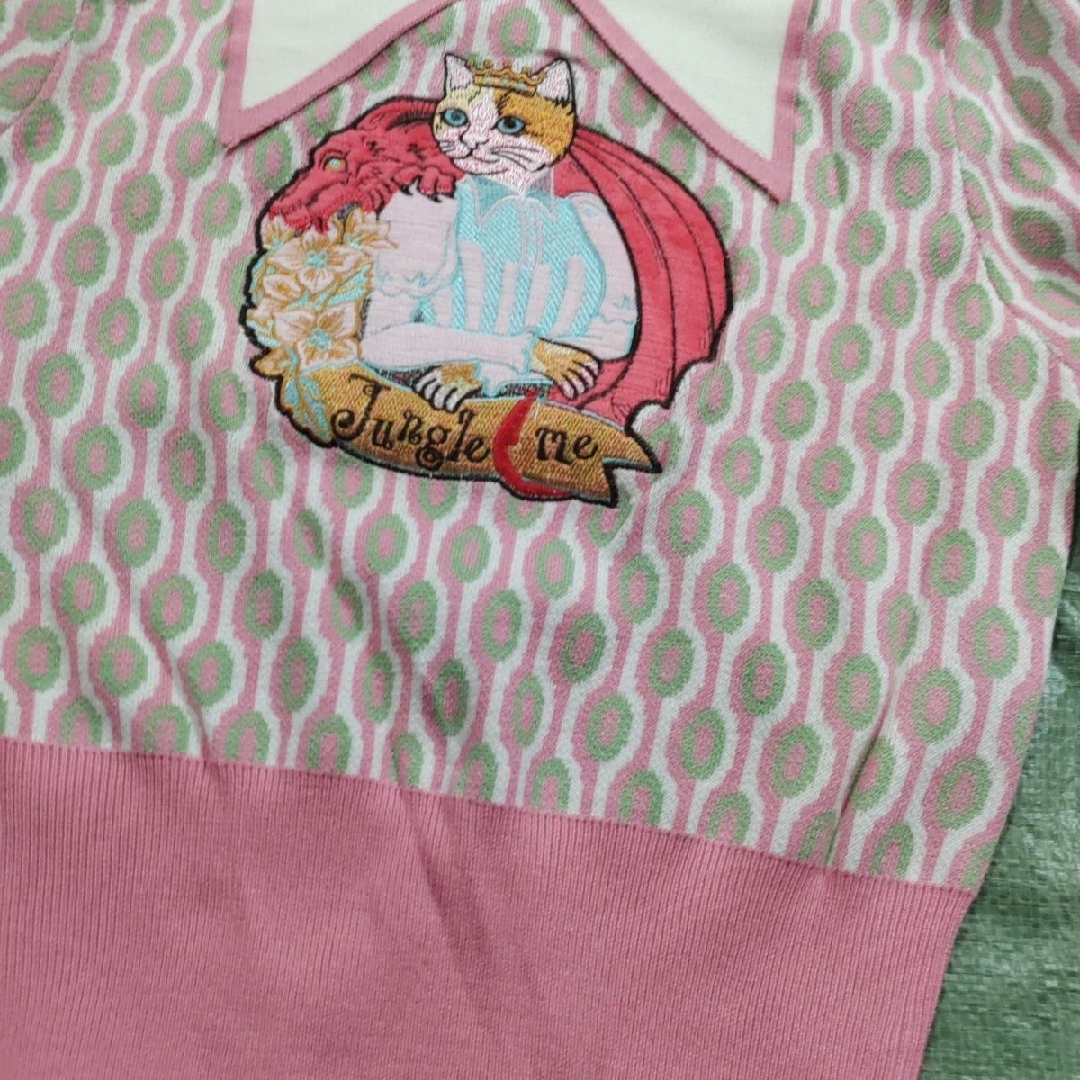 Vintage Cat Jacquard Embroidery Knitted Casual Sweater