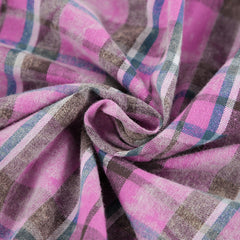 Cotton Plaid Long Sleeved Loose Fit Shirt