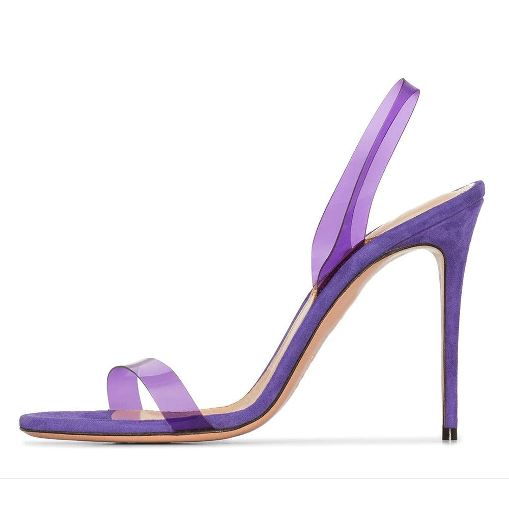 PVC Strap Slingback Stiletto Sandals