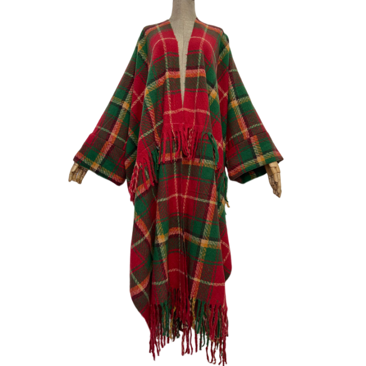 Cozy Warm Plaid Tassel Cardigan - WINI