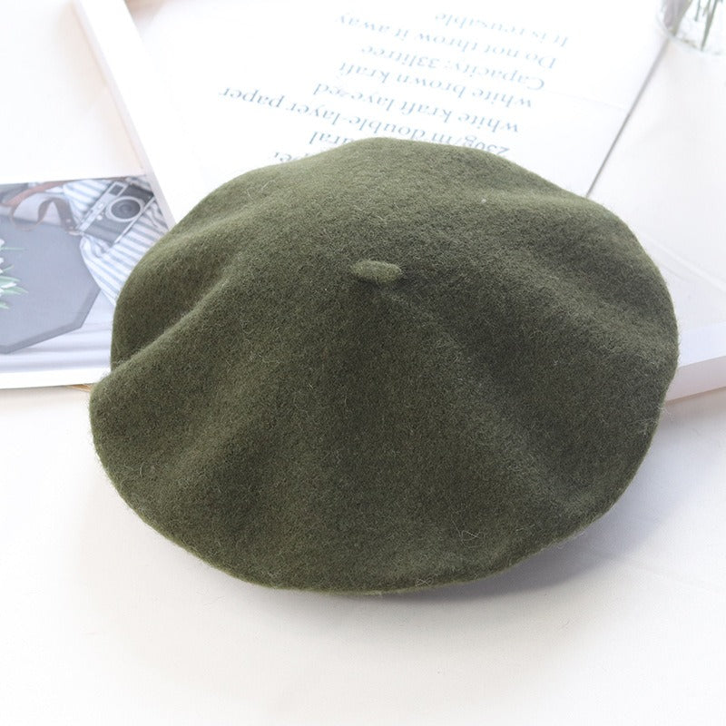 Round Top Knitted Wool Beret