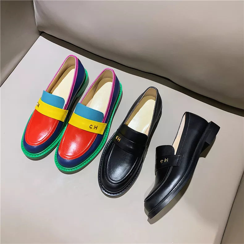Round Toe Chunky Platform Loafers