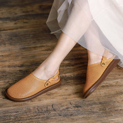 Women Vintage Summer Hollow Leather Casual Sandals/Slippers