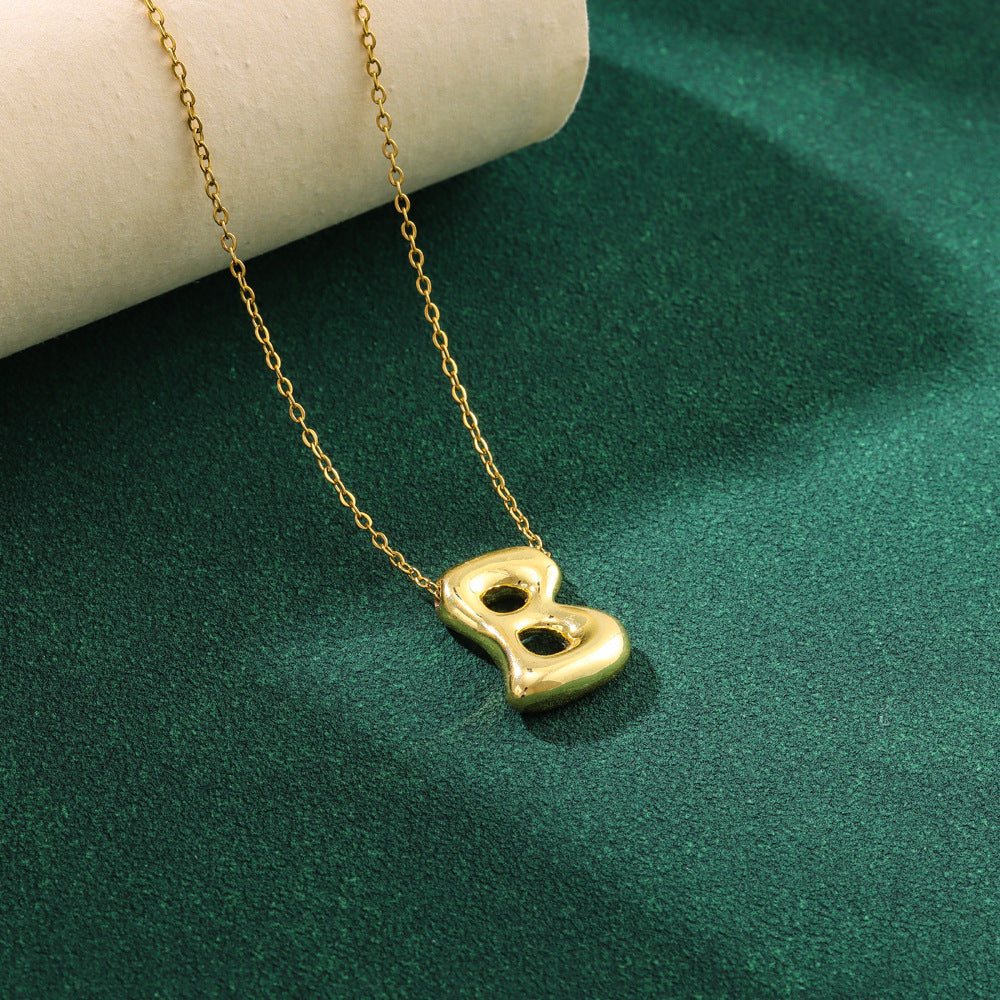 Bubble 26 English Letter Pendant Necklace