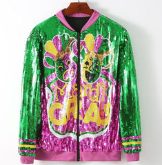 Sequin Oversized Baseball Jacket