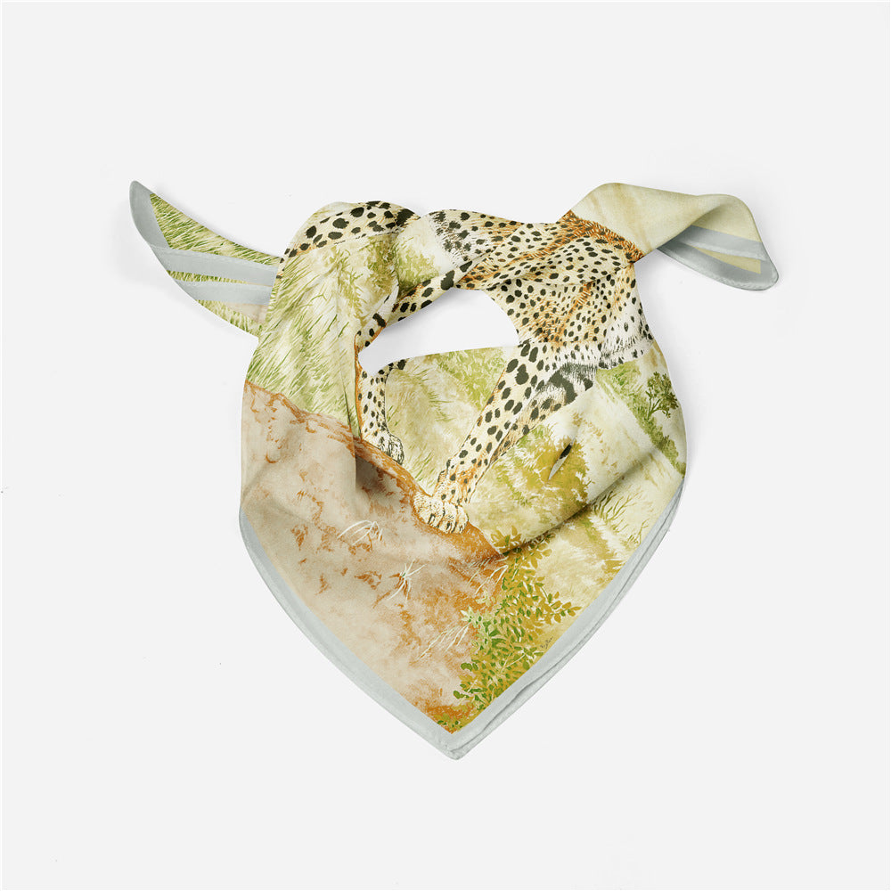 Grassland Leopard Square Scarf