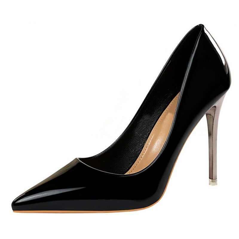 Glossy Pointed Toes Stilettos