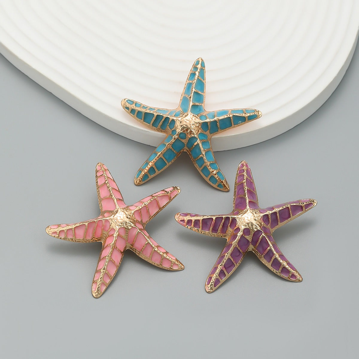 Starfish Drip Oil Earrings