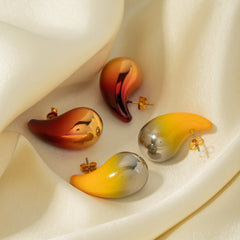 Glossy Waterdrop Stud Earrings