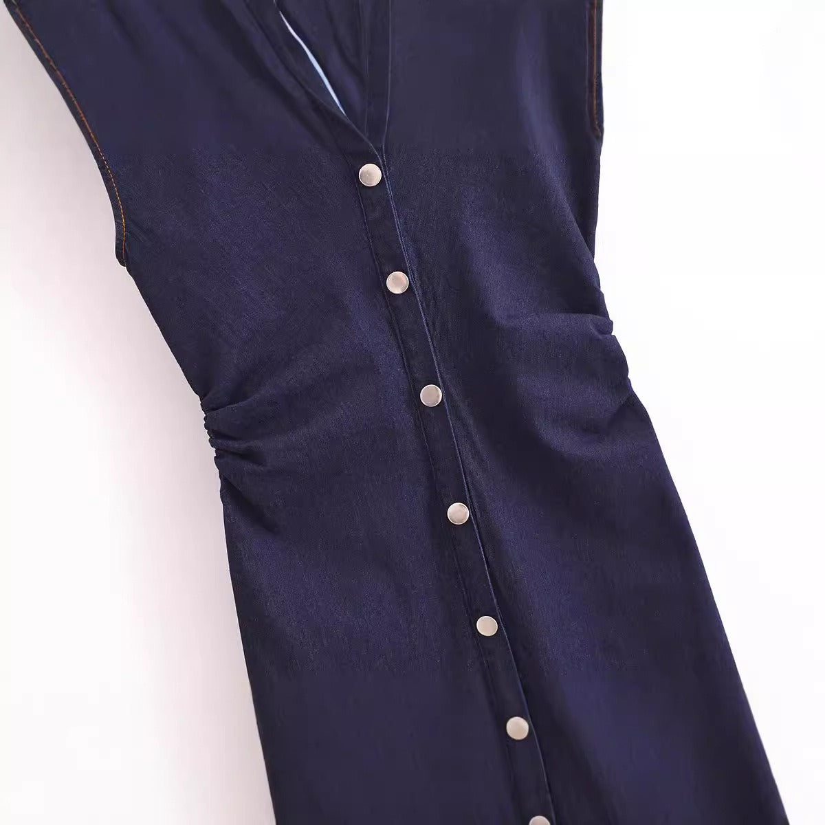 Denim Midi Slim Fit Shirt Dress
