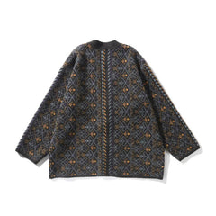 Japanese Style Jacquard Knit Cardigan