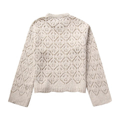 Diamond Pointelle Knitted Sweater