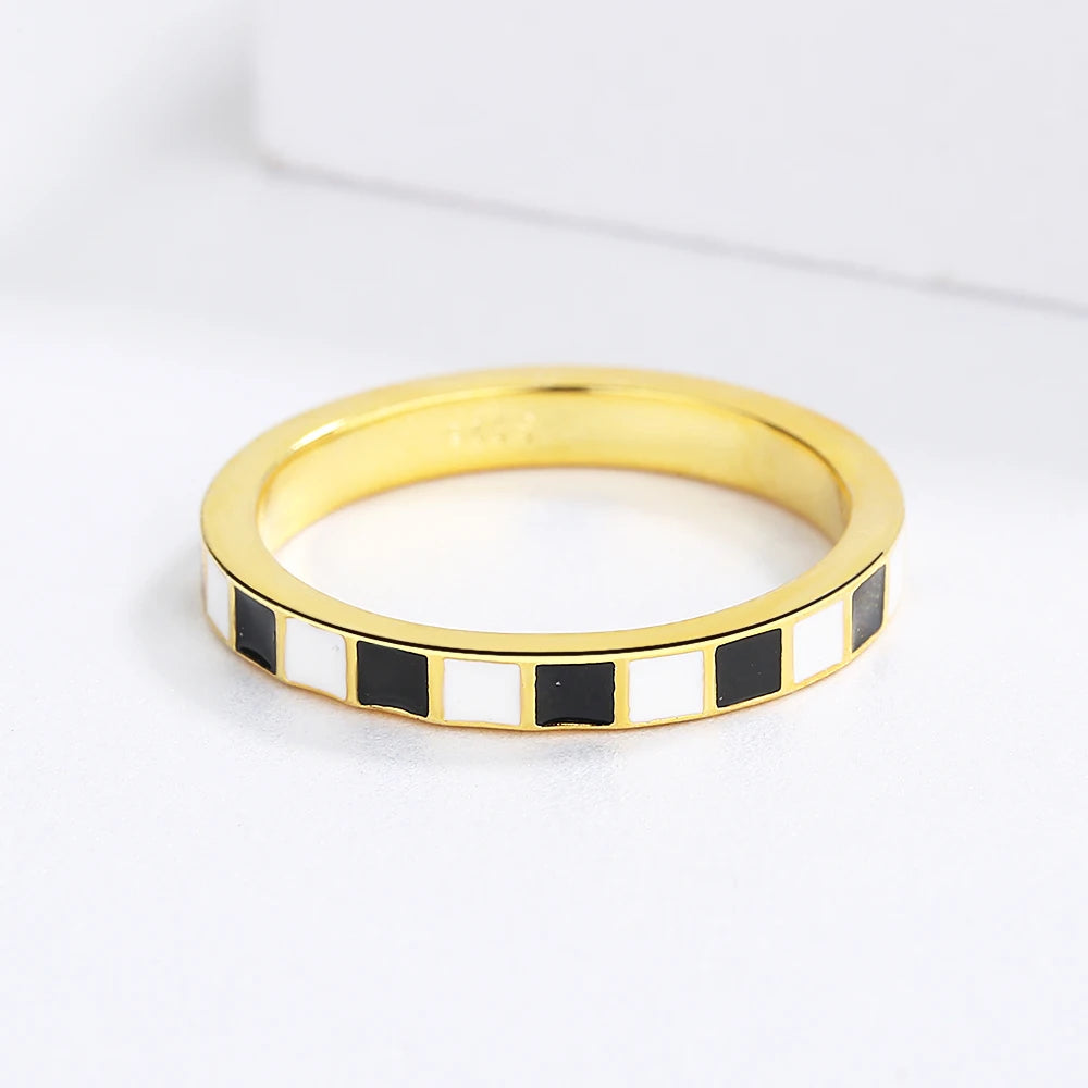 Checkerboard Minimalist Ring