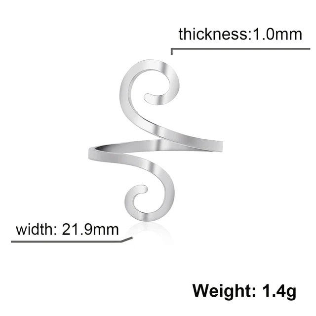 Double Spiral Adjustable Ring