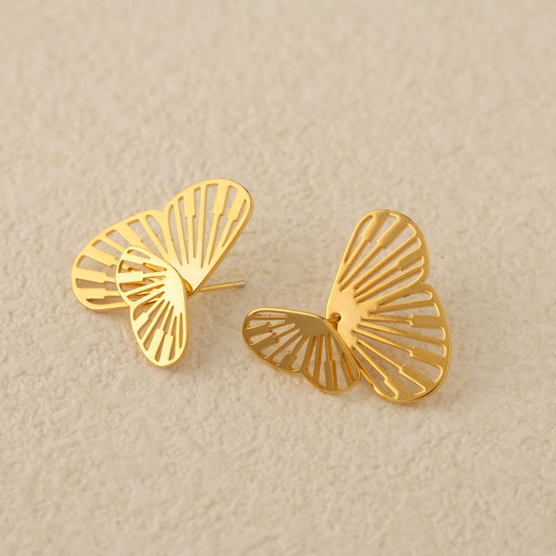 Butterfly Wing Back Hanging Earrings