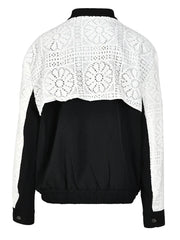 Stand Collar Hollow Out Jacket