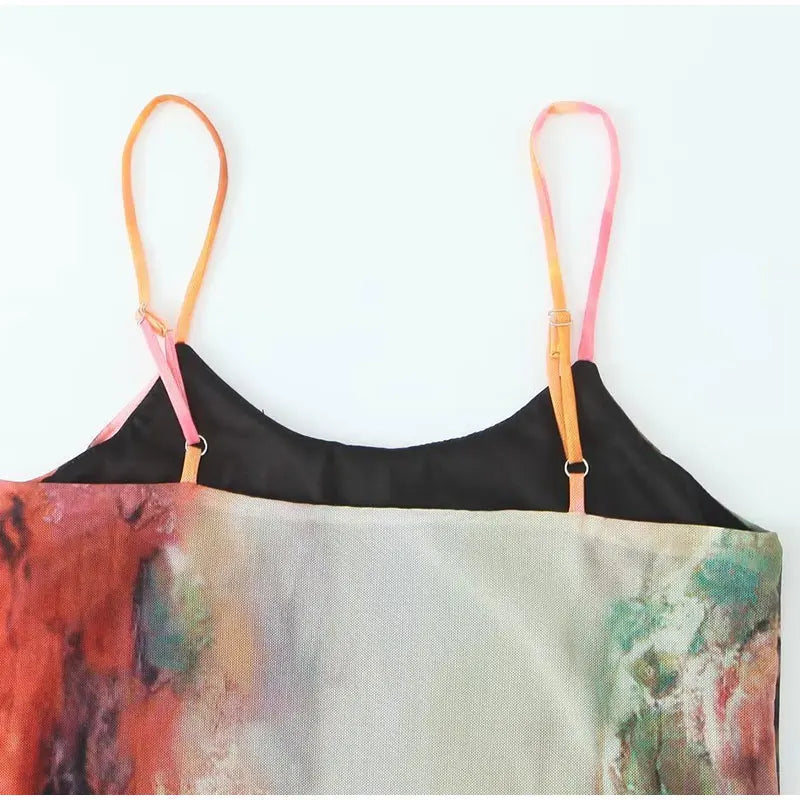 Color Blend Convertible Straps Dress
