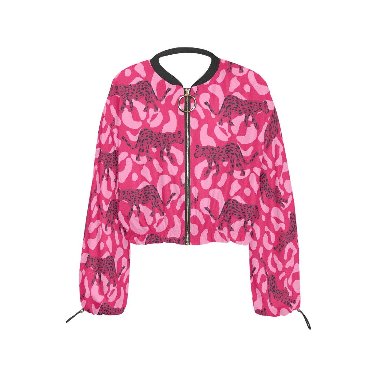 Pink Leopard Cropped Jacket