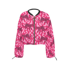 Pink Leopard Cropped Jacket