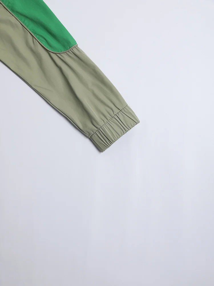 Color-block Pinstripes Spliced Dress