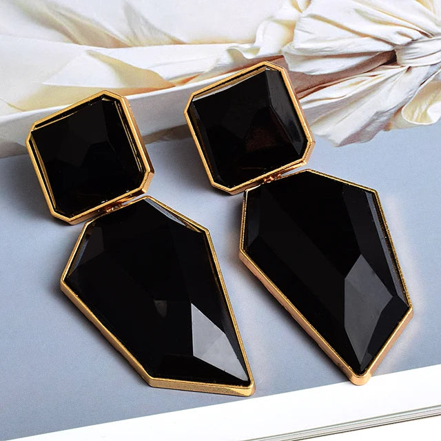 Geometric Shapes Resin Drop Earrings