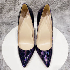 Stone Pattern Patent Leather Stilettos