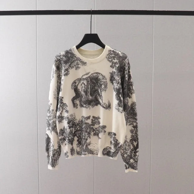 Casual Long Sleeve Wool Knit Sweater