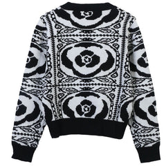 Jacquard Nail Drill Loose Retro Knitted Sweater