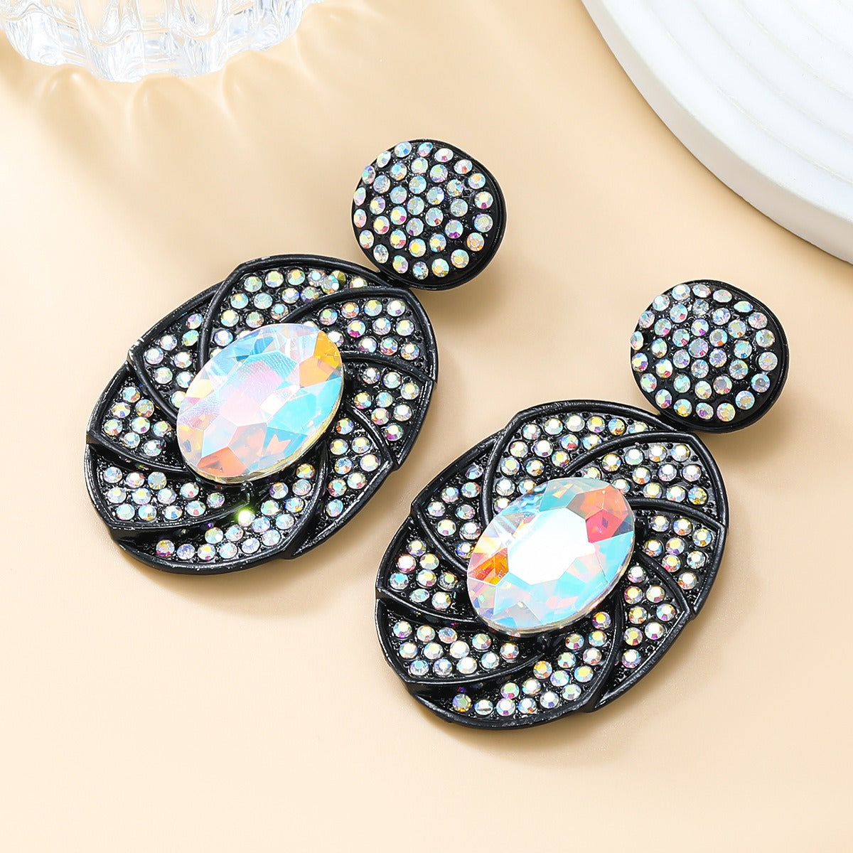 Spiral Light Rhinestone Earrings