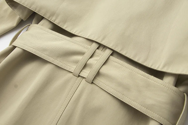 Double-Breasted Cape Trench Coat
