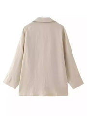 Long Sleeved Single Button Top + Straight Pants Set