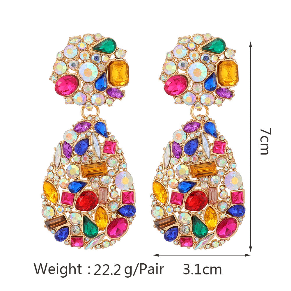 Water Drop Crystal Pendant Earrings
