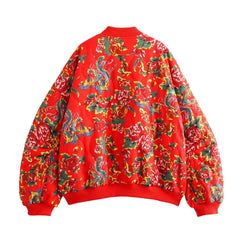 Oriental Floral Padded Jacket