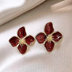Glazed 3D Flower Earrings