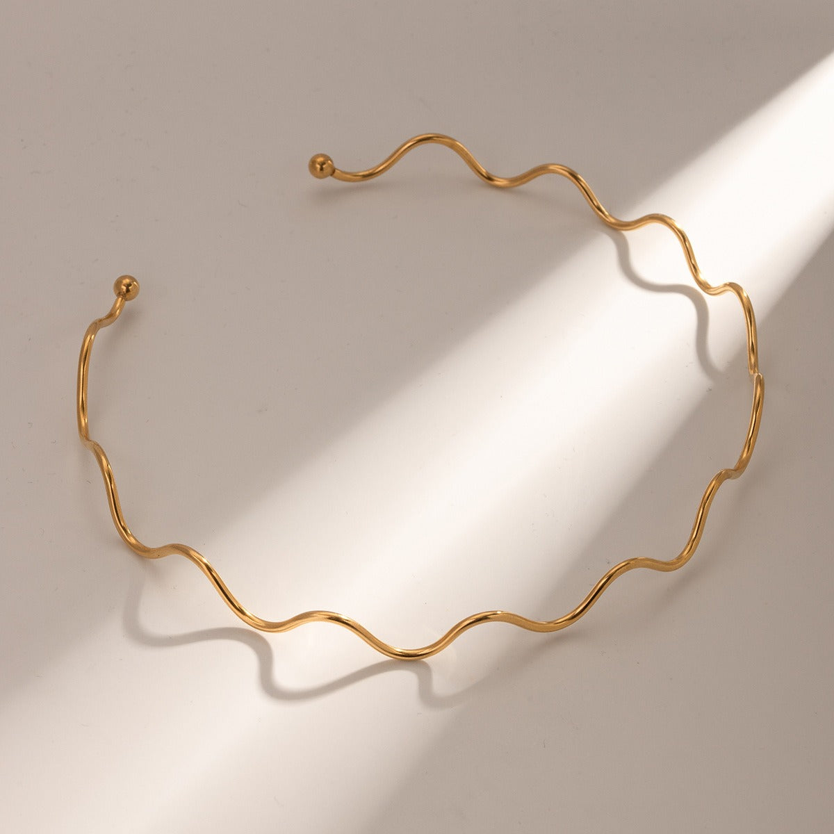 Waves Gold Plated Choker Necklace