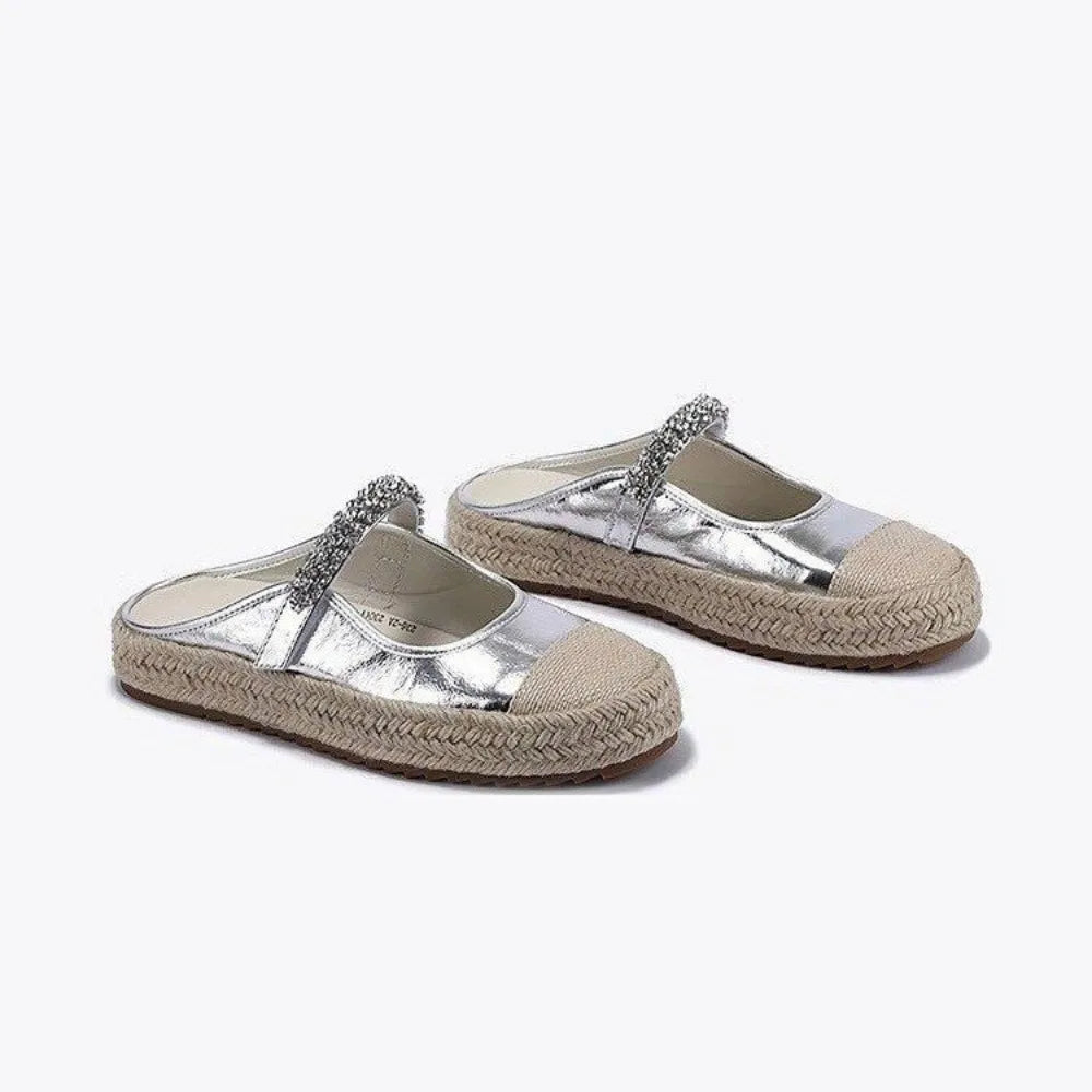 Round Toe Diamond Thick Sole Mules