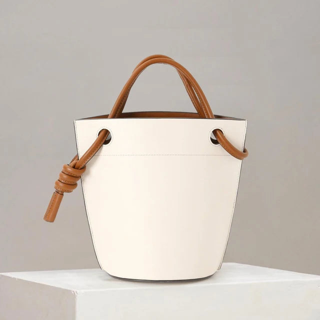 Simple Drawstring PU Bucket Bag