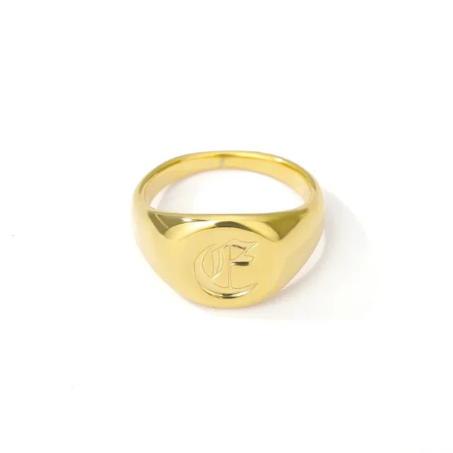 Stainless Steel A-Z Letter Initial Rings