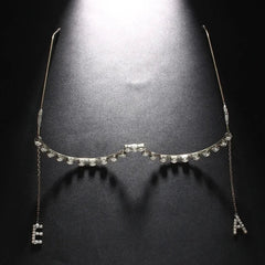 Rhinestones Letter Tassels Eyeglass Frame