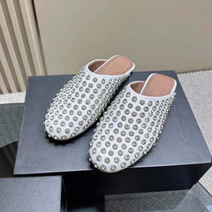 Casual Rhinestone Rivet Wrapped Head Sandals