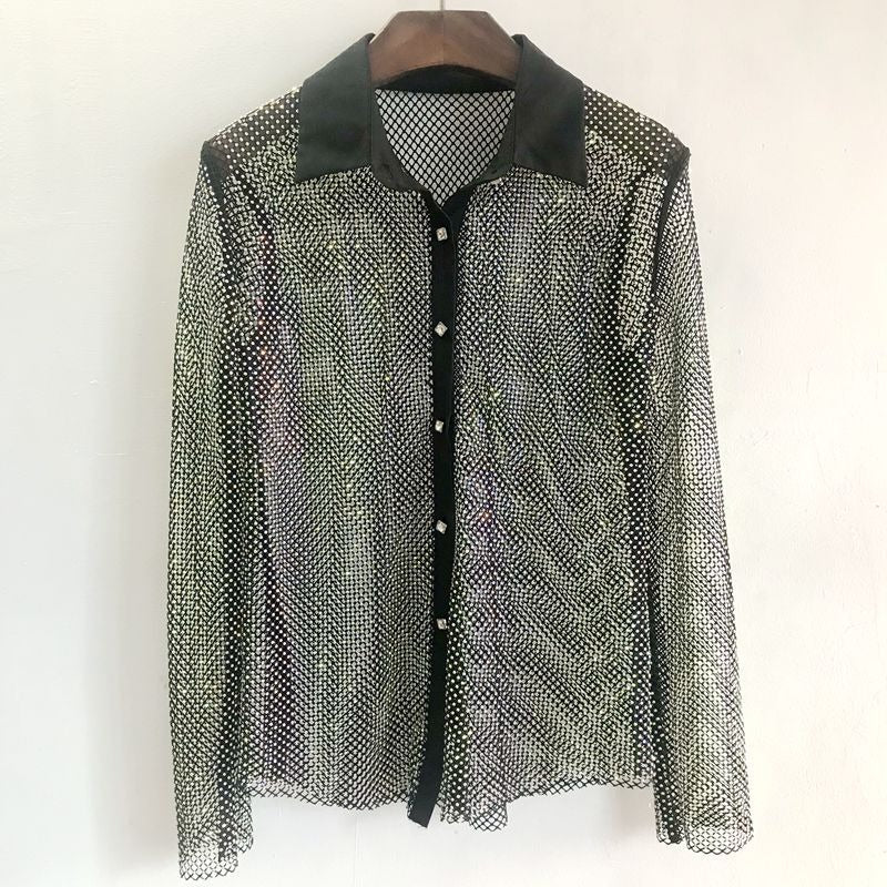 Diamond Hollow Rhinestone Shirt