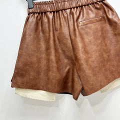High-Waist Faux Leather Shorts