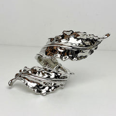 Retro Metal Leaf Spiral Open Bracelet