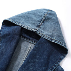 Denim Knot Hooded Oversized Jacket