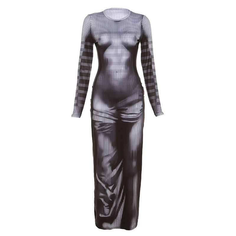 Digital 3D Printed High Waist Dress