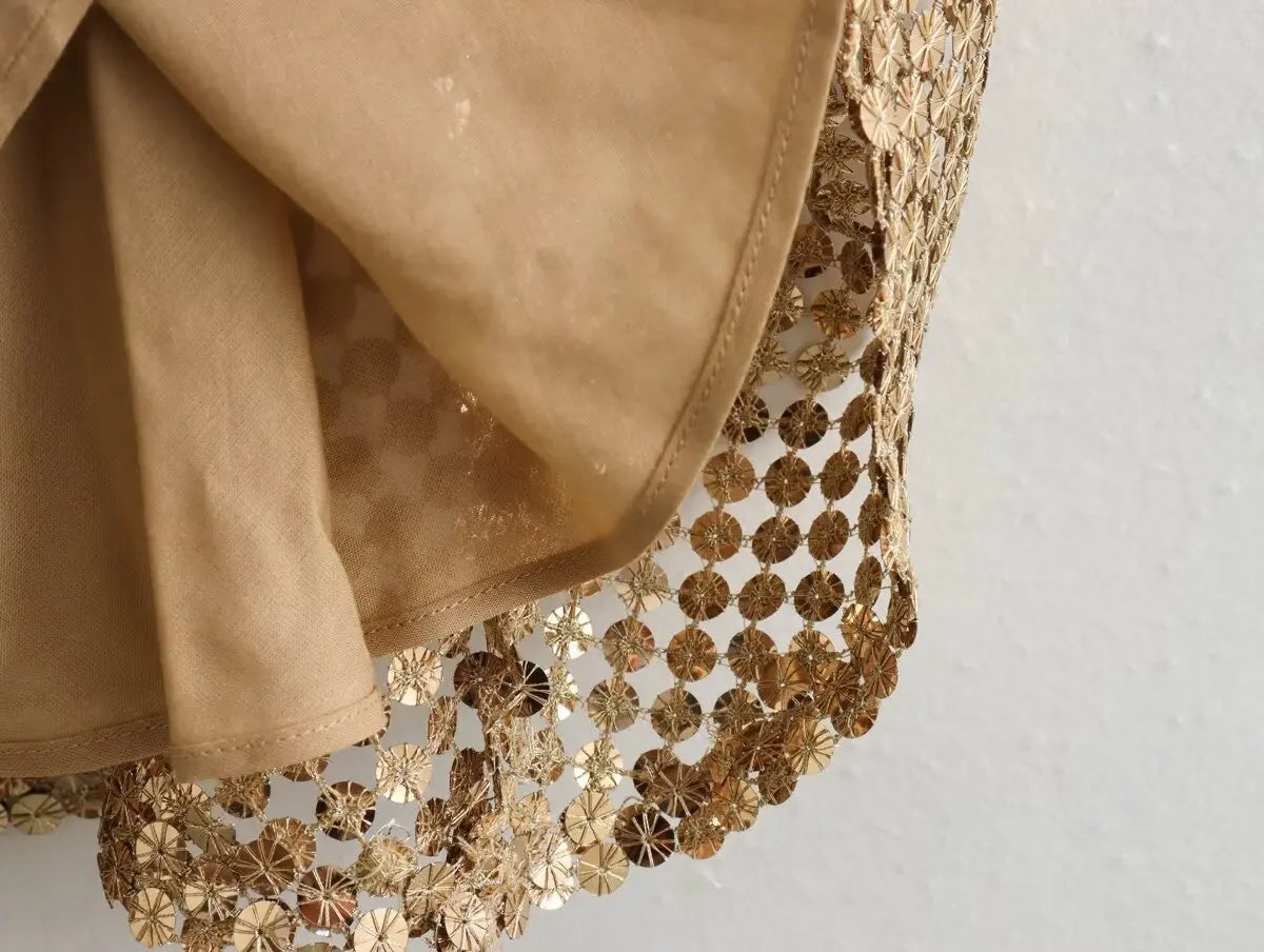 Gold Sequins Midi Party Dress